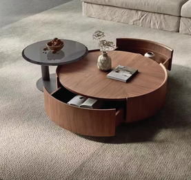 Jilphar Furniture High Quality Custom Luxury Center Indoor Nature Wood Durable Round Coffee Table JP4059