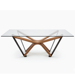 Jilphar Furniture Architectural Glass-Top Dining Table JP7034