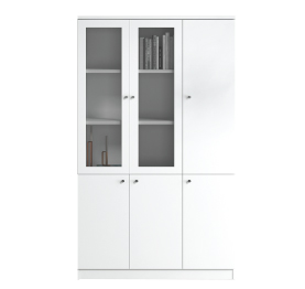 Jilphar Furniture Bookcase with Storage Cabinet White JP7044