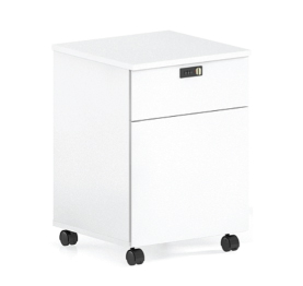 Jilphar Furniture White 2-Drawer Mobile Cabinet with Wheels JP7051