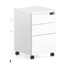 Jilphar Furniture White 3-Drawer Mobile Cabinet with Wheels JP7052