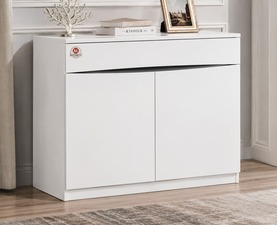 Jilphar Furniture Sleek White Handleless Shoe Cabinet Model A0801