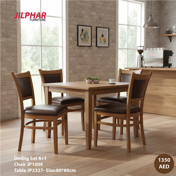 Jilphar Furniture 4+1 Solid Wood Dining Set JP1009 & JP2327