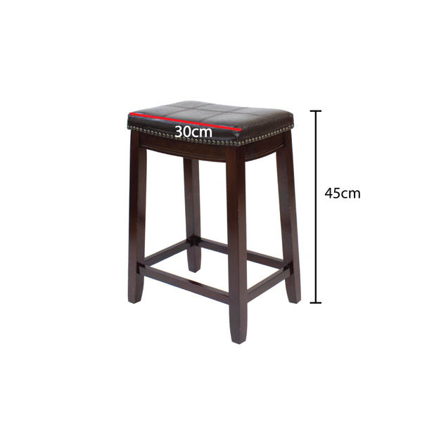 Jilphar Furniture Solid Wooden Stool with Leather Seating JP1010