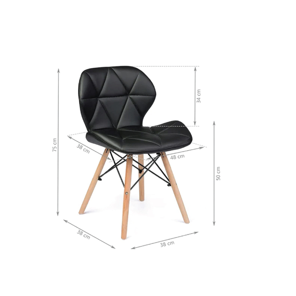 Jilphar Furniture Classical Dining Chair Black-1021A