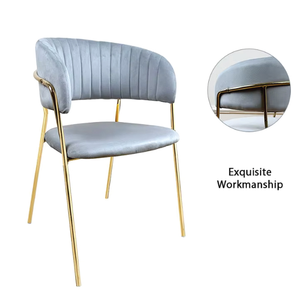 Jilphar Furniture Grey Velvet Accent Chair JP1096A
