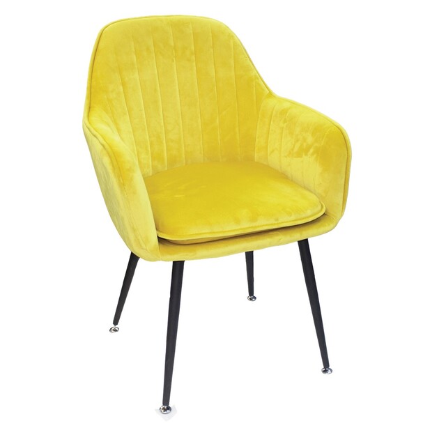 Jilphar Furniture Readymade Yellow Velvet Living Room Chair JP1181A