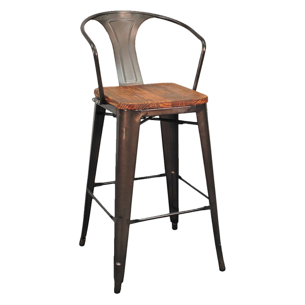 Jilphar Furniture Wood Seat with Arms Counter Stool JP1191