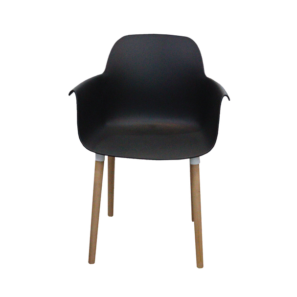 Jilphar Furniture Dining Chair with  Wooden Leg- Black JP1267A.  