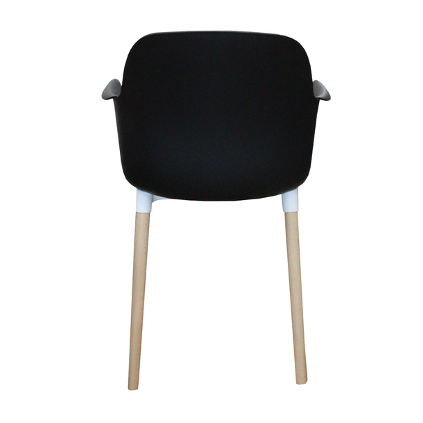 Jilphar Furniture Dining Chair with  Wooden Leg- Black JP1267A.  