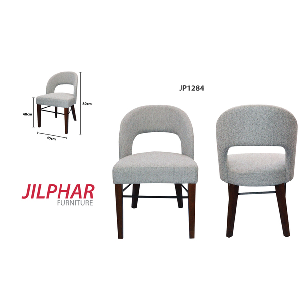 Jilphar Furniture Solid Wooden Dining Chair with Grey Fabric JP1284