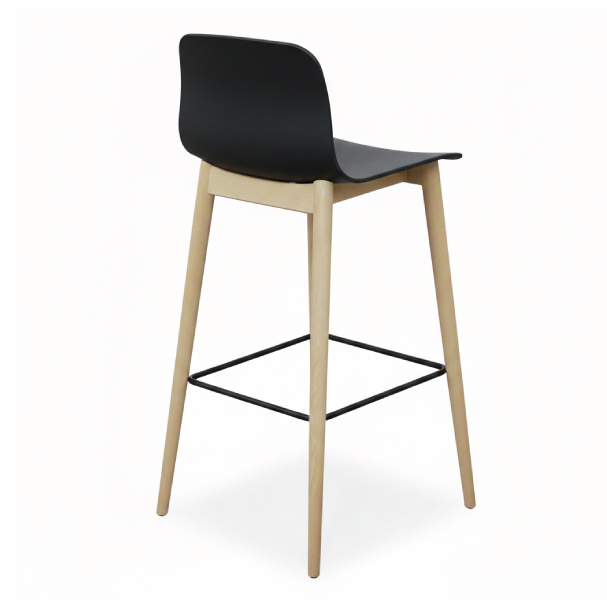 Jilphar Furniture High Polypropylene Bar Chair with Wooden Legs - JP1286A