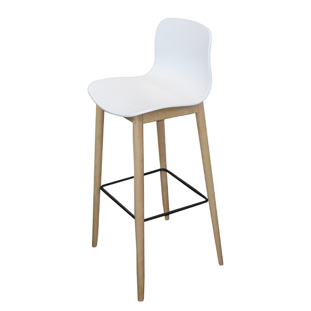 Jilphar Furniture High Polypropylene Bar Chair with Wooden Legs - JP1286B