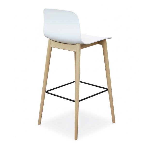 Jilphar Furniture High Polypropylene Bar Chair with Wooden Legs - JP1286B