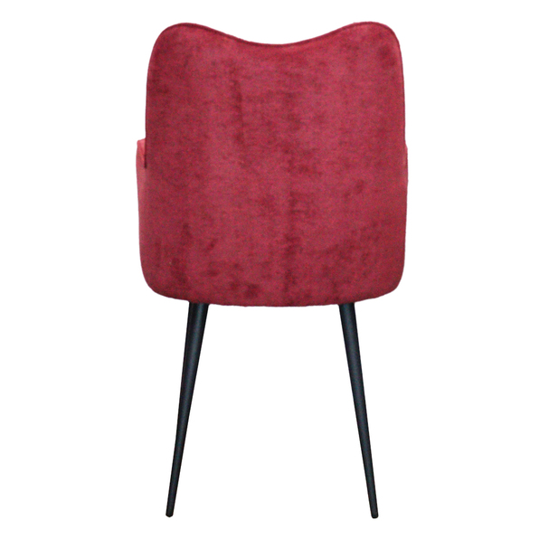 Jilphar Furniture Modern Polyester Fabric Dining Chair with Coated Steel Leg Wine Red - JP1301B