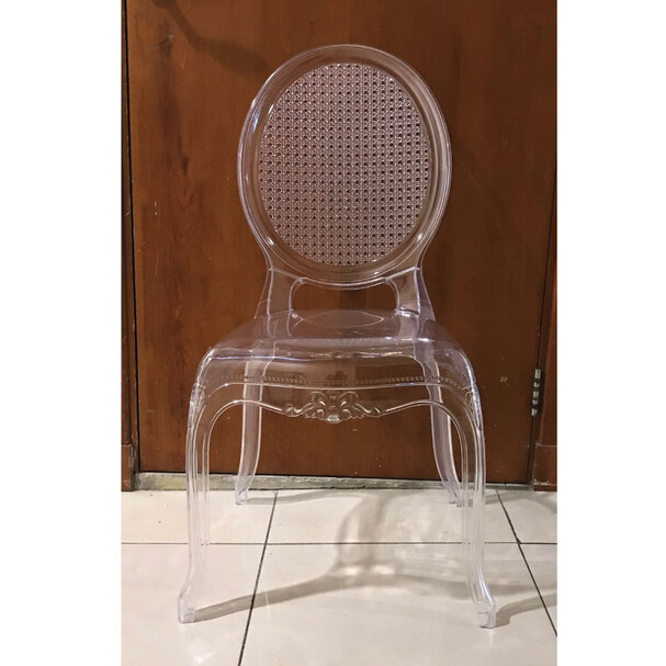 Jilphar Furniture Stackable Oval Back Design Transparent  Chair JP1389