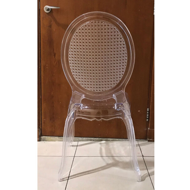 Jilphar Furniture Stackable Oval Back Design Transparent  Chair JP1389