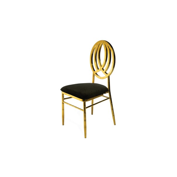 Jilphar Furniture Stainless Steel Gold Black chair JP1402