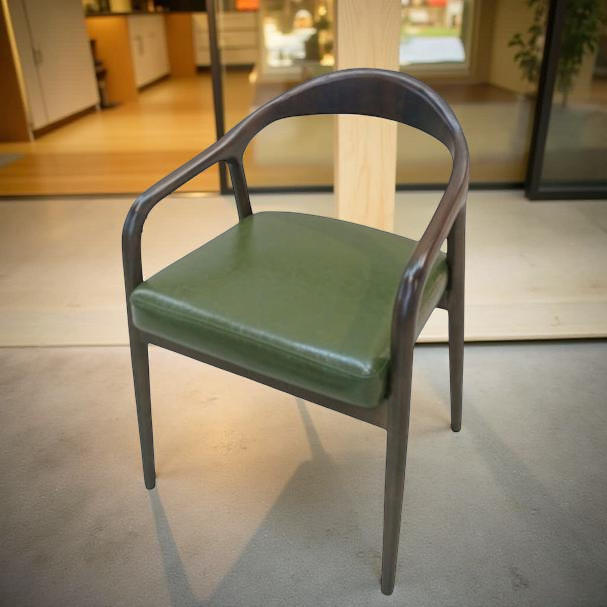 Jilphar Furniture Modern Wooden Armchair with Green Upholstered Seat JP1484