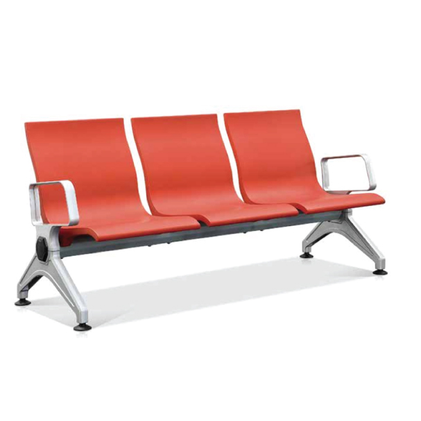 Jilphar Furniture Modern 3-Seater Waiting Chair with Armrests – Orange JP1491A