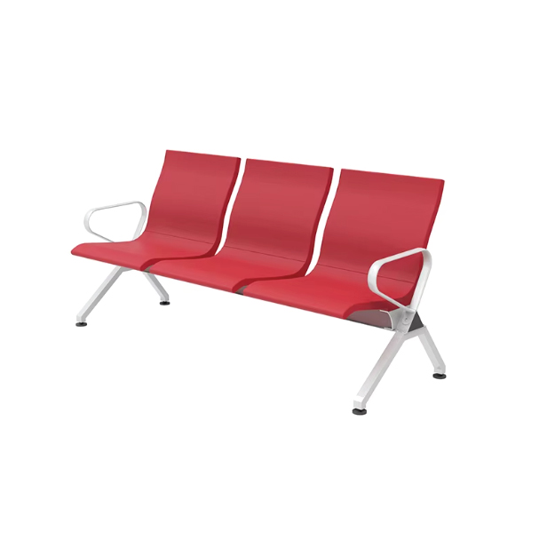 Jilphar Furniture 3-Seater Armed Waiting Chair Red – Sleek & Durable Design JP1492B