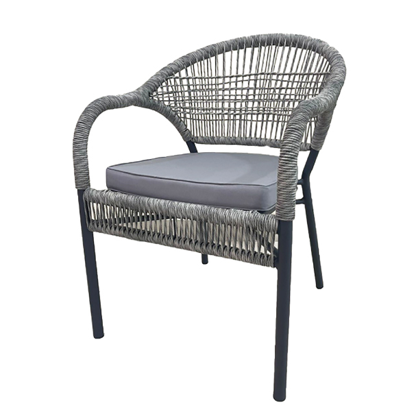 Jilphar Furniture Outdoor Garden Grey Woven Rope Restaurant Dining Chair JP1494