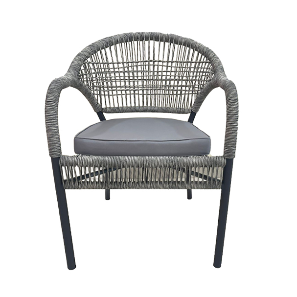 Jilphar Furniture Outdoor Garden Grey Woven Rope Restaurant Dining Chair JP1494