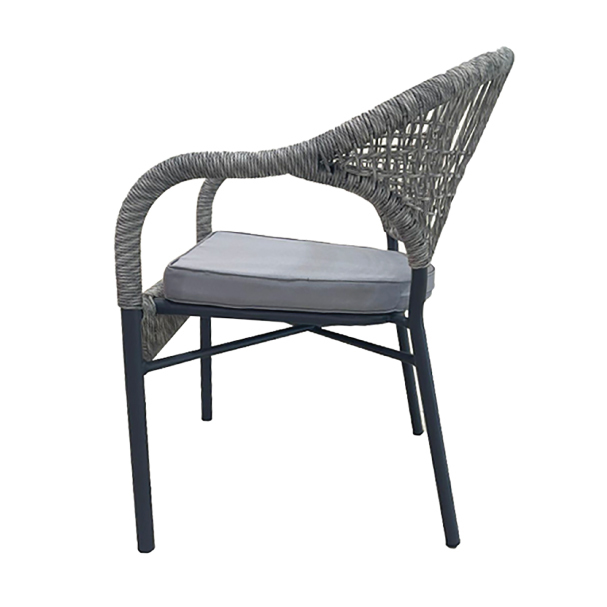 Jilphar Furniture Outdoor Garden Grey Woven Rope Restaurant Dining Chair JP1494