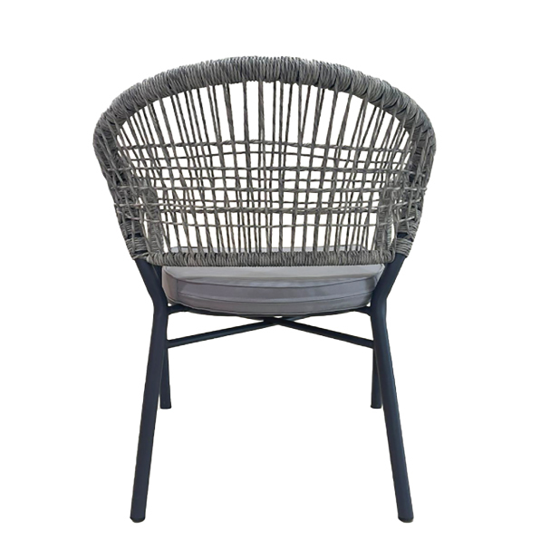 Jilphar Furniture Outdoor Garden Grey Woven Rope Restaurant Dining Chair JP1494