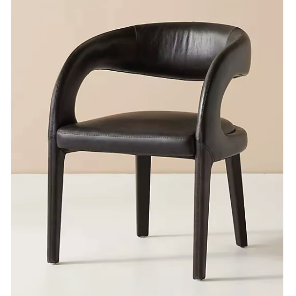 Jilphar Furniture Contemporary Curved-Leather Accent Chair JP1512