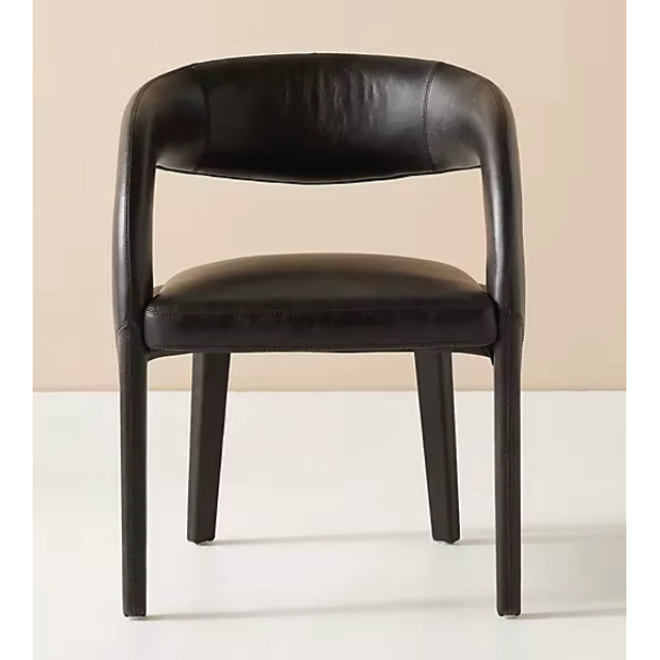 Jilphar Furniture Contemporary Curved-Leather Accent Chair JP1512