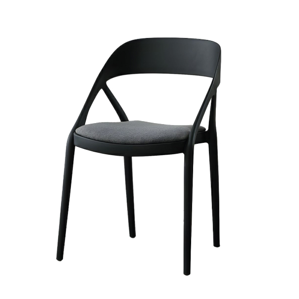 Jilphar Furniture Indoor/Outdoor  Polypropylene Dining Chair with Fabric Seat JP1520A