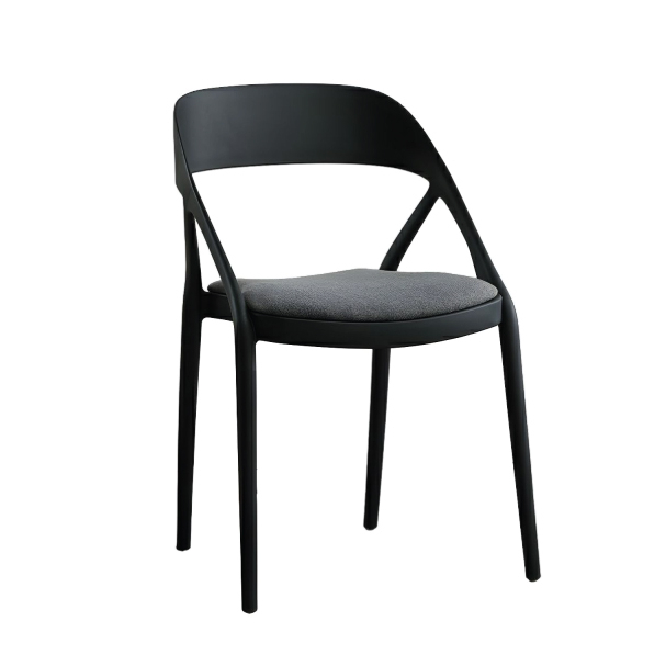 Jilphar Furniture Indoor/Outdoor  Polypropylene Dining Chair with Fabric Seat JP1520A