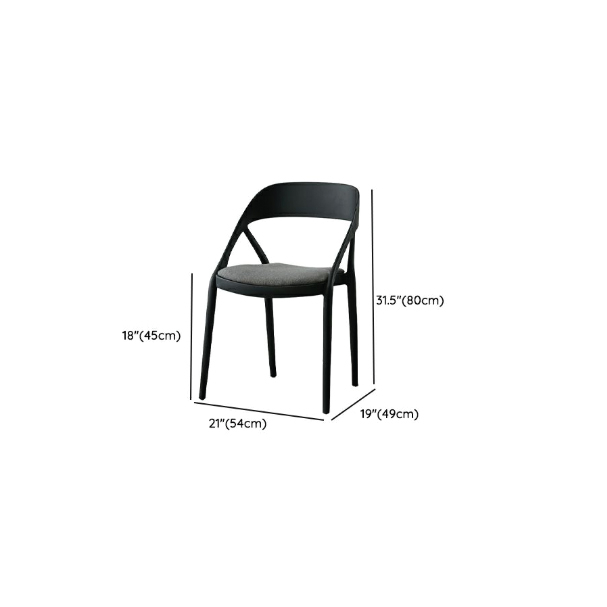 Jilphar Furniture Indoor/Outdoor  Polypropylene Dining Chair with Fabric Seat JP1520A