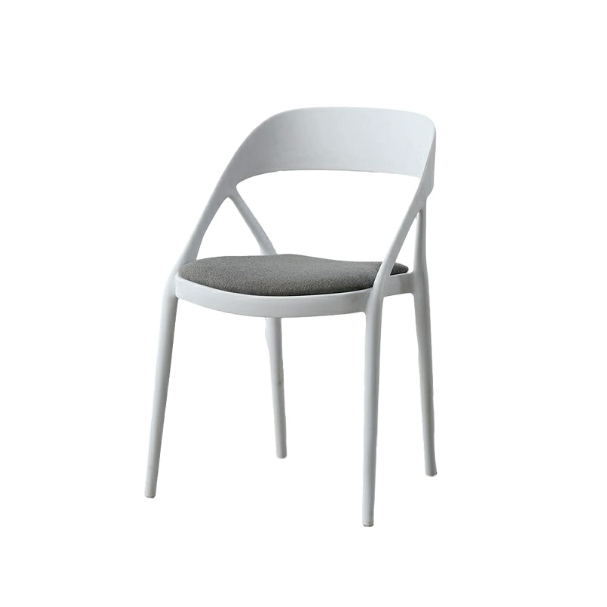 Jilphar Furniture Indoor/Outdoor  Polypropylene Dining Chair with Fabric Seat JP1520B