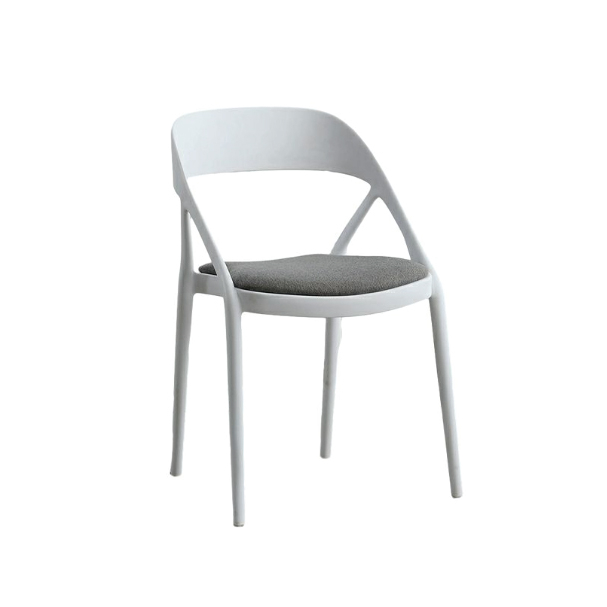 Jilphar Furniture Indoor/Outdoor  Polypropylene Dining Chair with Fabric Seat JP1520B