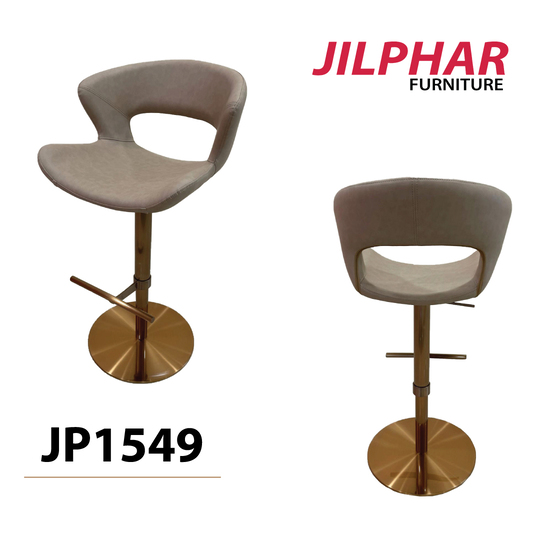 Jilphar Furniture Stainless Steel Curved Leather Back Swivel Lift Bar Chair JP1549 