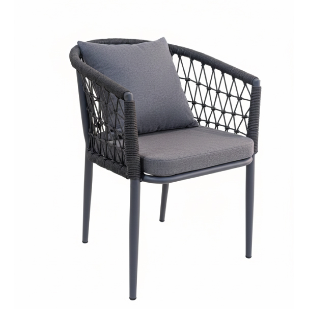 Jilphar Furniture Contemporary Grey PE Rope Outdoor Chair JP1558
