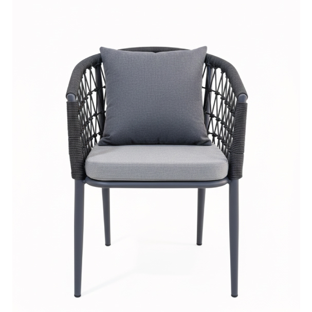 Jilphar Furniture Contemporary Grey PE Rope Outdoor Chair JP1558