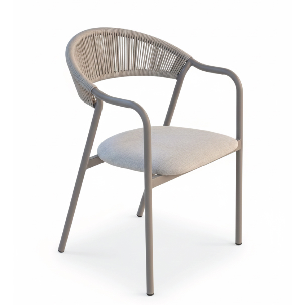 Jilphar Furniture Modern PE Rope Off White Dining Armchair JP1560