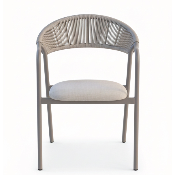 Jilphar Furniture Modern PE Rope Off White Dining Armchair JP1560