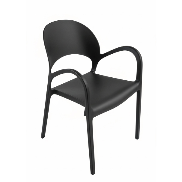 Jilphar Furniture Sleek Polypropylene Black Armchair JP1569A