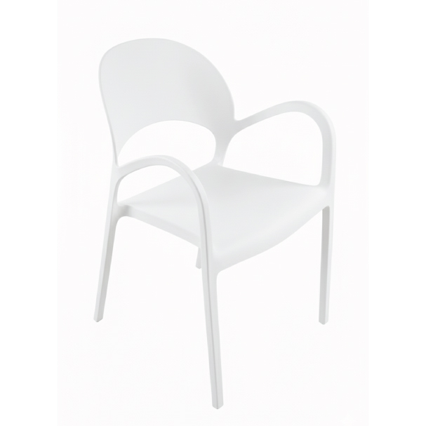 Jilphar Furniture Sleek Polypropylene White Armchair JP1569B