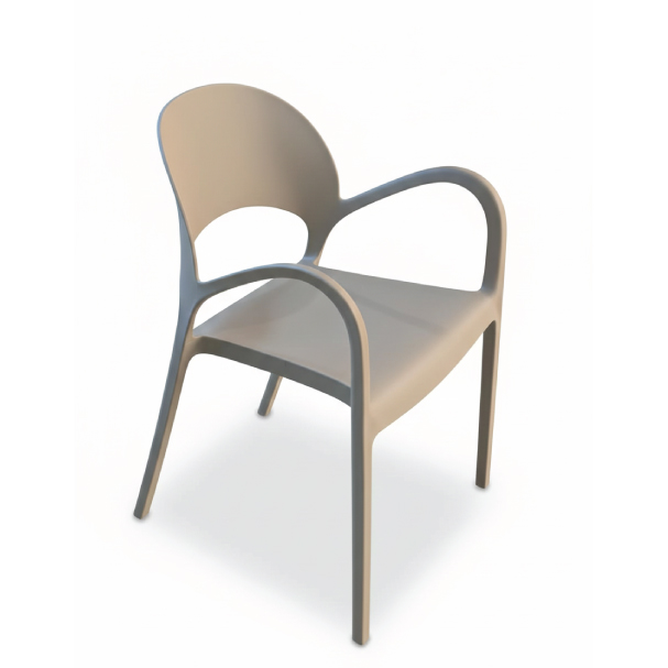 Jilphar Furniture Sleek Polypropylene Beige Armchair JP1569C