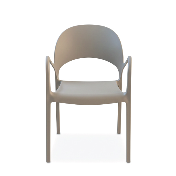 Jilphar Furniture Sleek Polypropylene Beige Armchair JP1569C