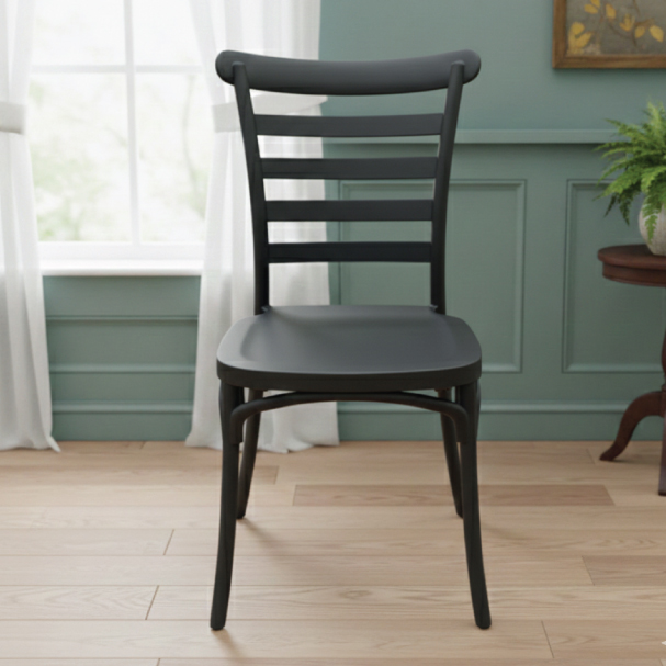 Jilphar Furniture Iconic Black Ladderback Bistro Chair JP1570A