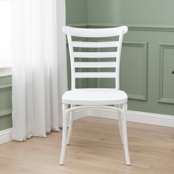 Jilphar Furniture Iconic White Ladderback Bistro Chair JP1570B