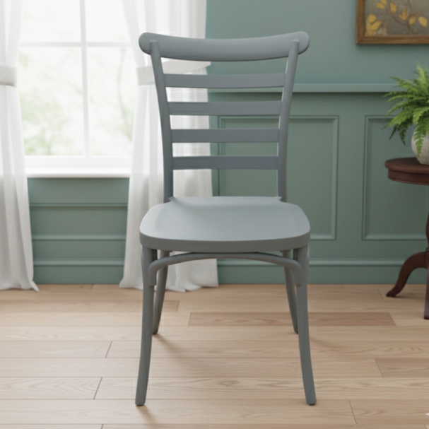 Jilphar Furniture Iconic Grey Ladderback Bistro Chair JP1570C