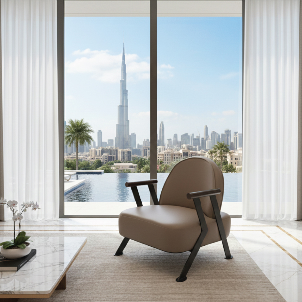 Jilphar Furniture Modern Industrial Armchair Light Brown JP1571B