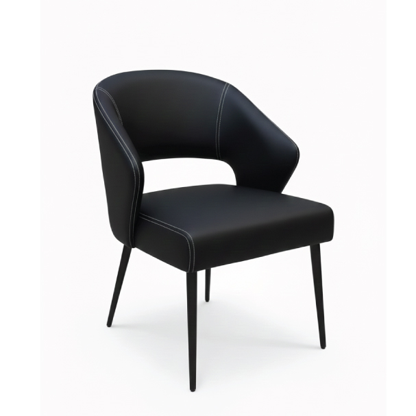 Jilphar Furniture Contemporary Black Accent Leather Chair JP1577